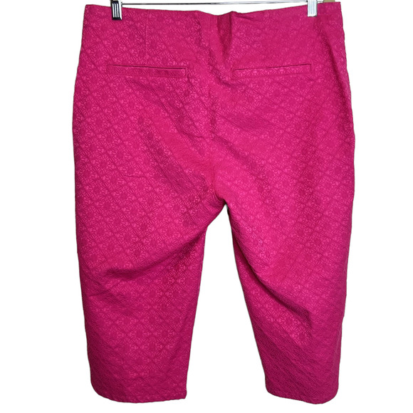 NYDJ Womens Skimmer Capri Pants Size 14 Pink Textured Lift x Tuck Technology - Picture 3 of 7